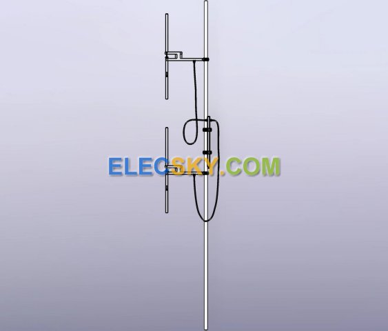 Antenne dipôle 2 baies 2KW pour émetteur FM professionnel