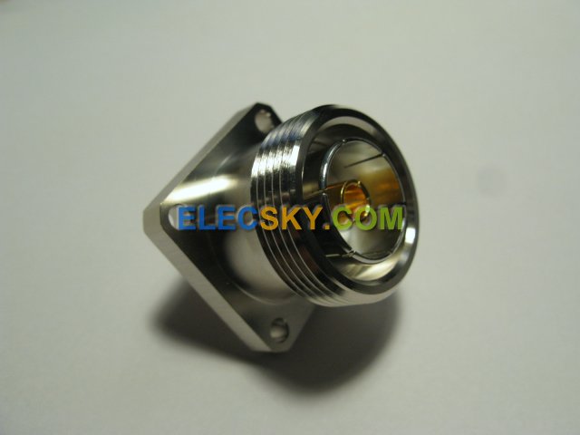 (image for) 7/16 DIN L29 female RF Connector (4-hole 32mm flange O-ring panel mount)
