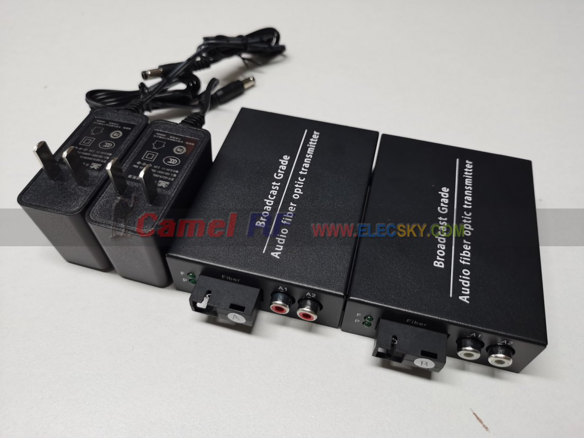 (image for) 2CH Audio over Fiber optic Converter,Broadcast RCA Extender to Fiber Singlmode up to 20Km(12.4mi), A set