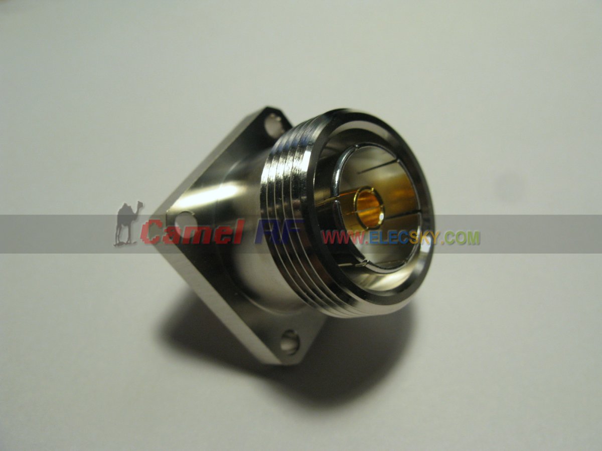 (image for) 7/16 DIN L29 female RF Connector (4-hole 32mm flange O-ring panel mount)