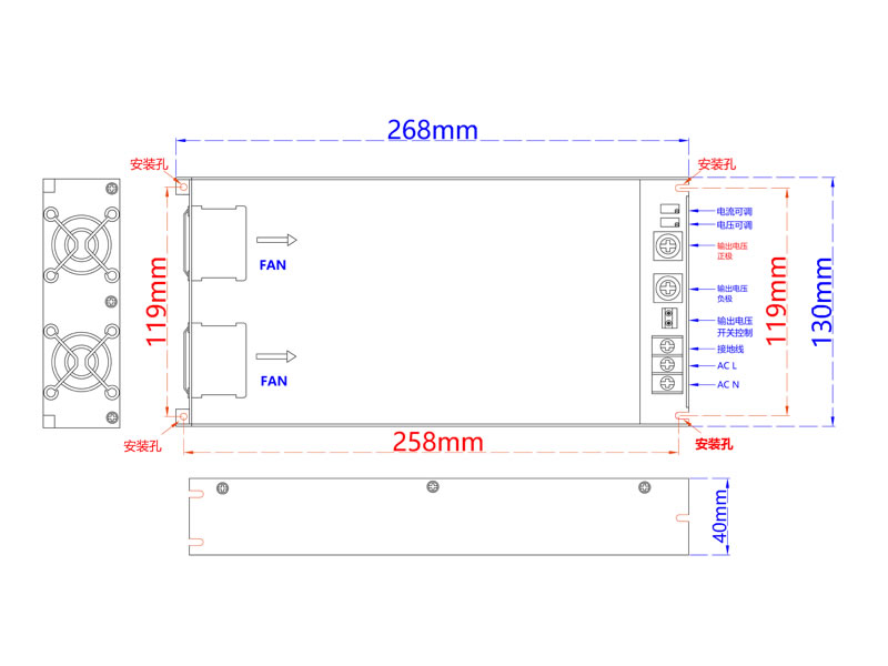 (image for) 1000Watt 50V active PFC switching power supply