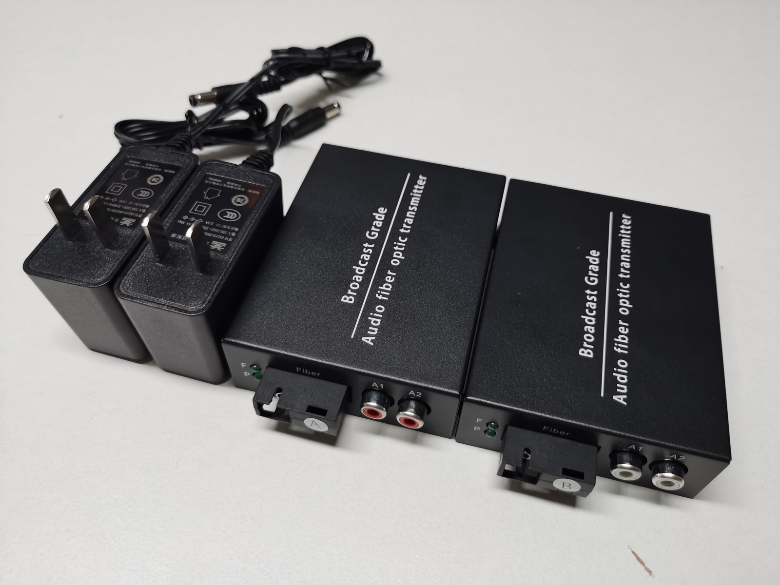 (image for) 2CH Audio over Fiber optic Converter,Broadcast RCA Extender to Fiber Singlmode up to 20Km(12.4mi), A set